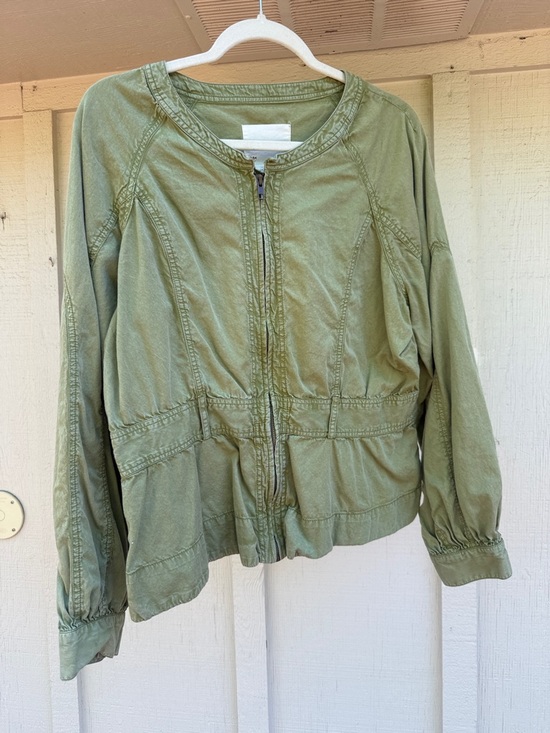 Anthropologie Jackets & Blazers - Women’s Olive Green Zip-Front Casual Jacket
